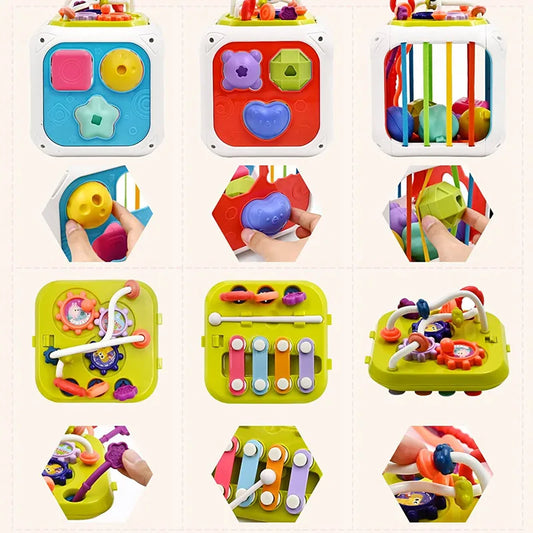 Baby Toys 6 12 Months Colorful Shape Blocks Sorting Game Baby Sensory Montessori Educational Toys for Children Fine Motor Skills