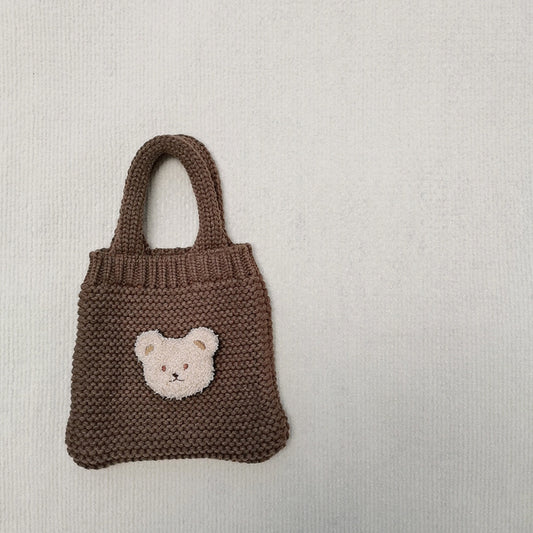 Korean Bear Wool Knitted Mommy Bag