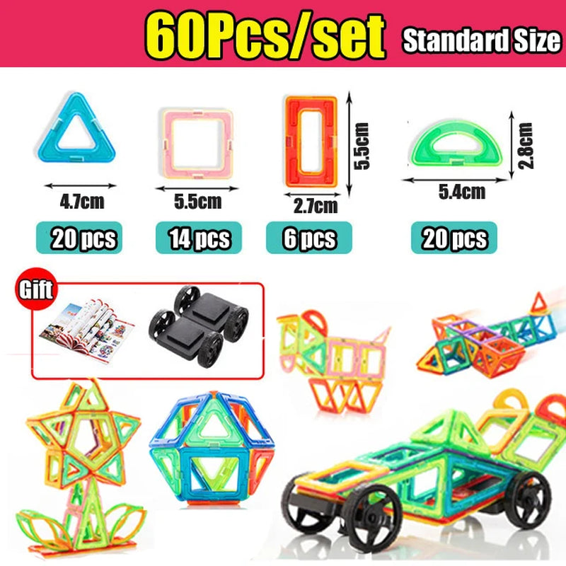 Kids Magnetic Toys Standard Size Magnet Blocks Construction Set Model Building Blocks Educational Toys for Children Gifts