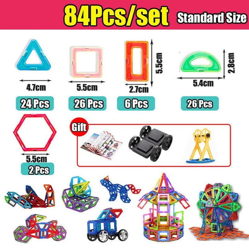 Kids Magnetic Toys Standard Size Magnet Blocks Construction Set Model Building Blocks Educational Toys for Children Gifts