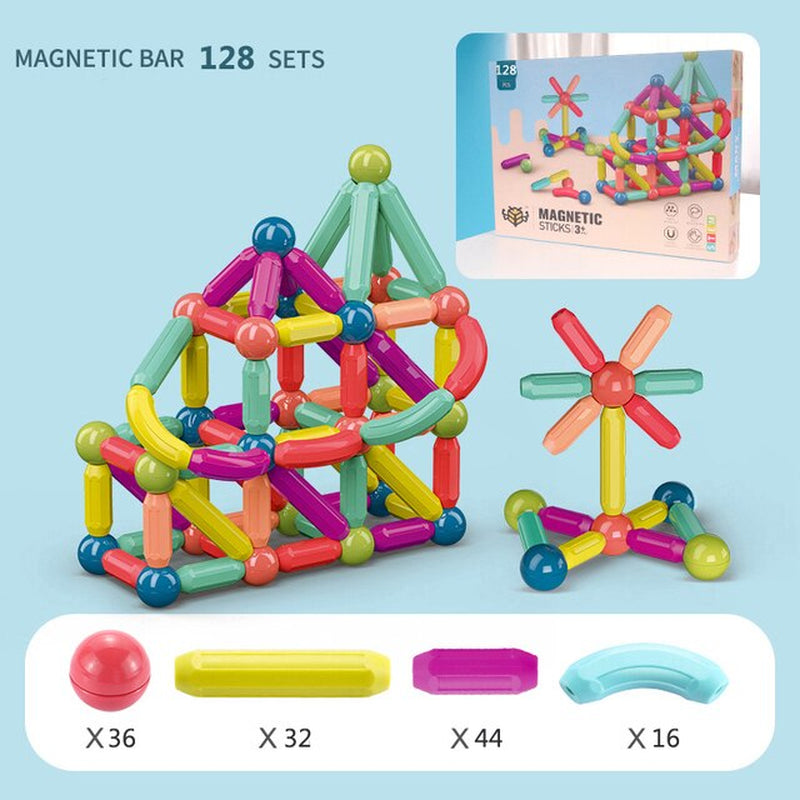 Magnetic Building Sticks Blocks Toy for Toddlers Montessori Stem Educational Construction Set Magnet Toys for Kids