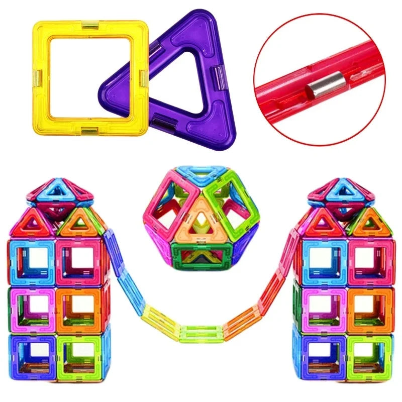 Kids Magnetic Toys Standard Size Magnet Blocks Construction Set Model Building Blocks Educational Toys for Children Gifts