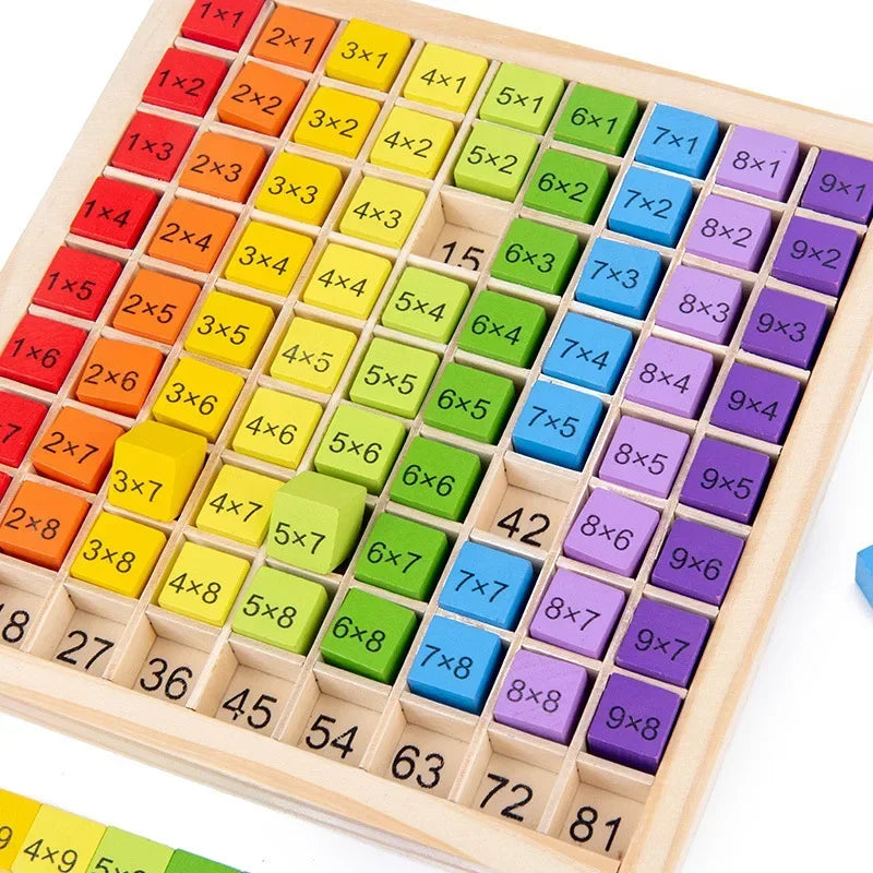 Montessori Educational Wooden Toys for Kids Children Baby Toys 99 Multiplication Table Math Arithmetic Teaching Educational Toys