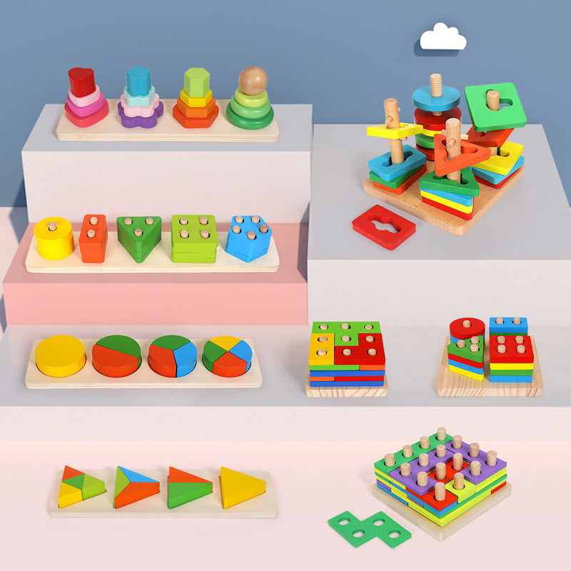 Early Learning Irregular Assortment Colored Wooden Beads