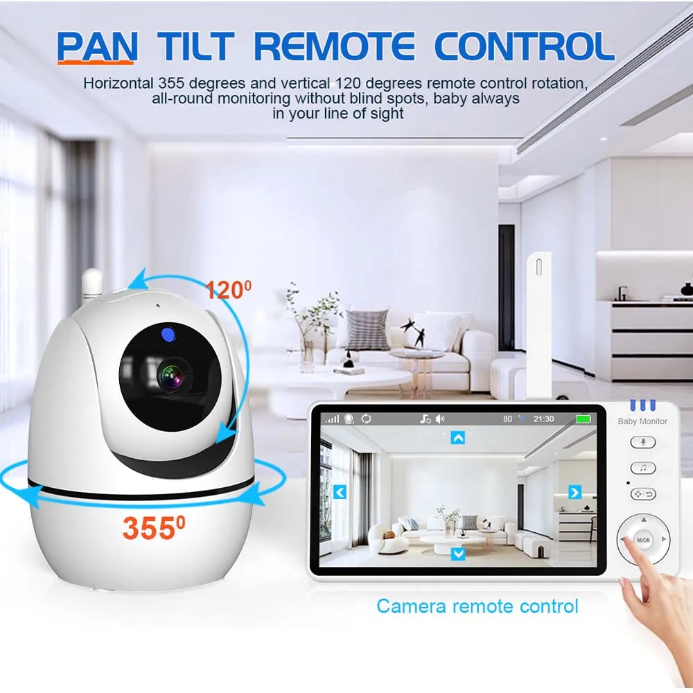 Professional title: 
"5-Inch Video Baby Monitor with Pan Tilt Camera, 2.4G Wireless Transmission, Temperature Display, Home Security Surveillance Camera"