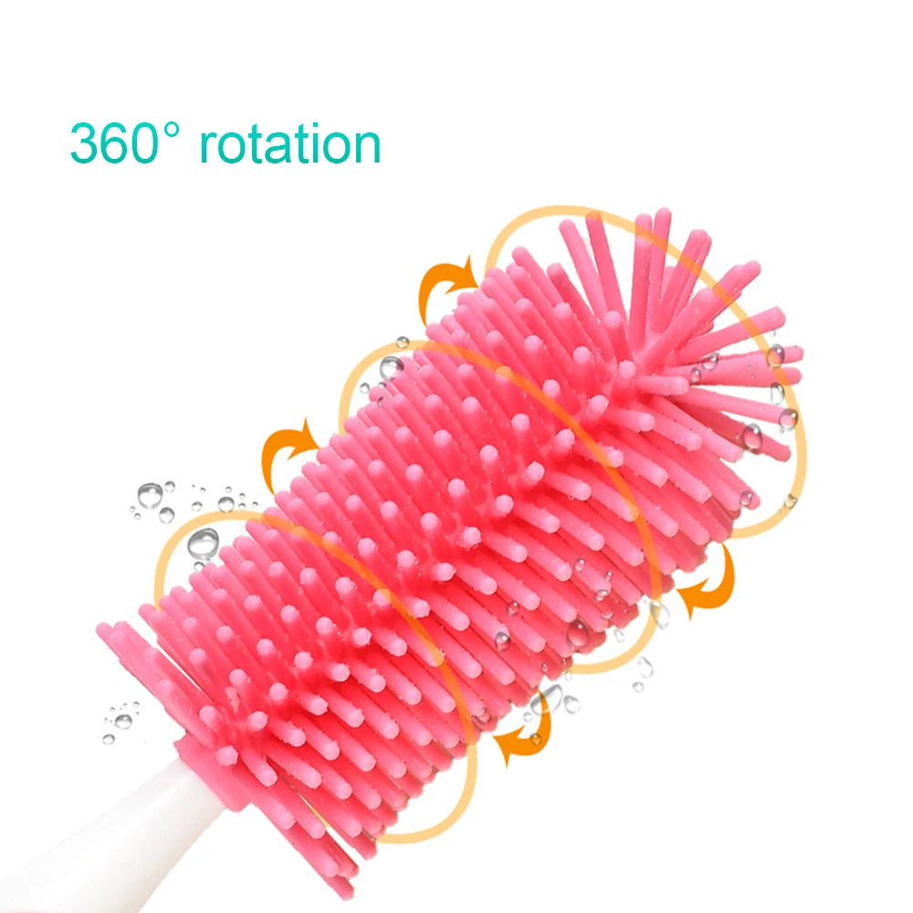 2 in 1 Silicone Bottle Brush Baby Bottle Cleaner Nipple Brush Set for Feeding Bottles Cleaner for Narrow Neck Bottles