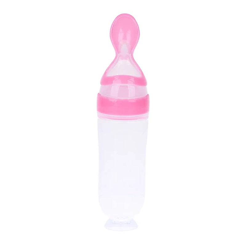 Baby Silicone Squeezing Feeding Bottle Newborn Baby Training Spoon Supplement Feeder Safe Useful Tableware for Kids