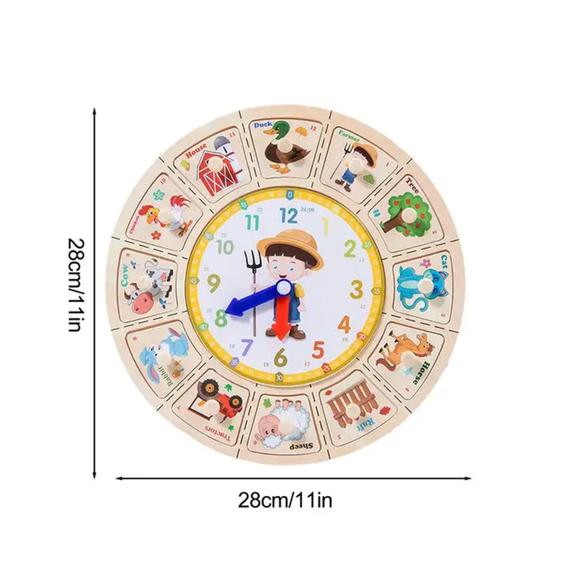 Montessori Wooden Clock Kids Toys Time Learning Teaching Aids Toys for Children Life Skills Training Games Kids Educational Toys