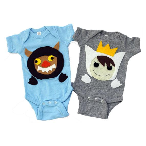 A Wild Boy & a Wild Monster Infant Bodysuits Combo