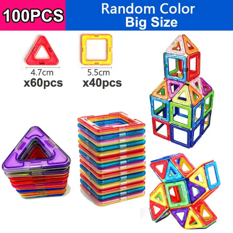 Kids Magnetic Toys Standard Size Magnet Blocks Construction Set Model Building Blocks Educational Toys for Children Gifts