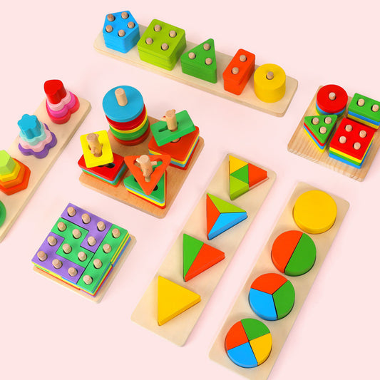 Early Learning Irregular Assortment Colored Wooden Beads