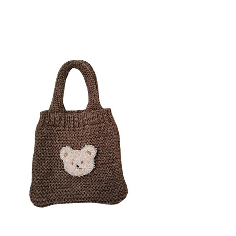 Korean Bear Wool Knitted Mommy Bag