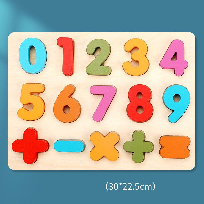 Wooden Colorful Digital Letters Cognitive Learning Toys