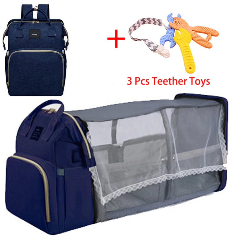 Diaper Bag with portable changing table/bassinet