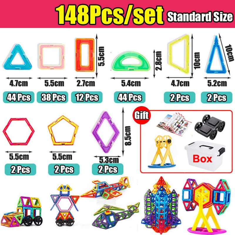 Kids Magnetic Toys Standard Size Magnet Blocks Construction Set Model Building Blocks Educational Toys for Children Gifts