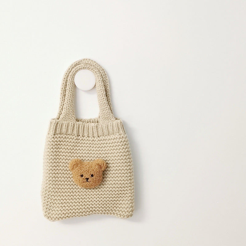 Korean Bear Wool Knitted Mommy Bag