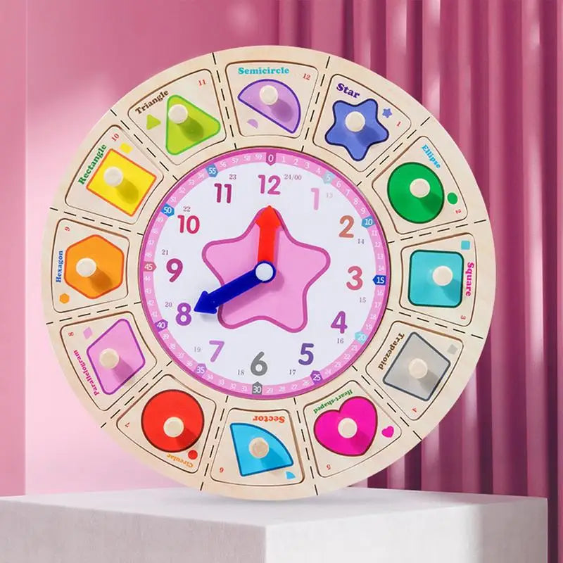Montessori Wooden Clock Kids Toys Time Learning Teaching Aids Toys for Children Life Skills Training Games Kids Educational Toys