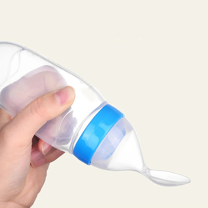 Baby Silicone Squeezing Feeding Bottle Newborn Baby Training Spoon Supplement Feeder Safe Useful Tableware for Kids