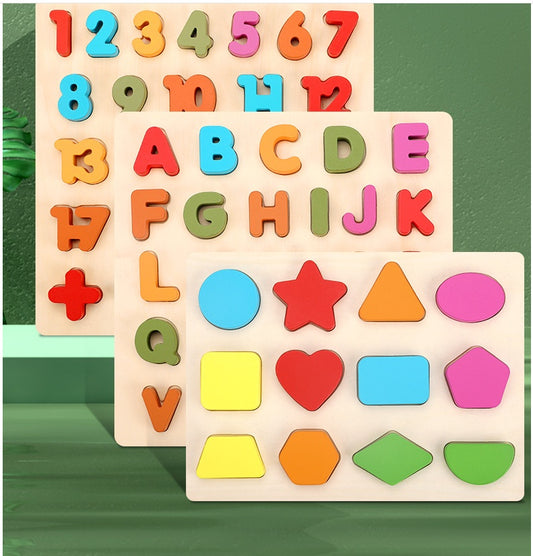 Wooden Colorful Digital Letters Cognitive Learning Toys