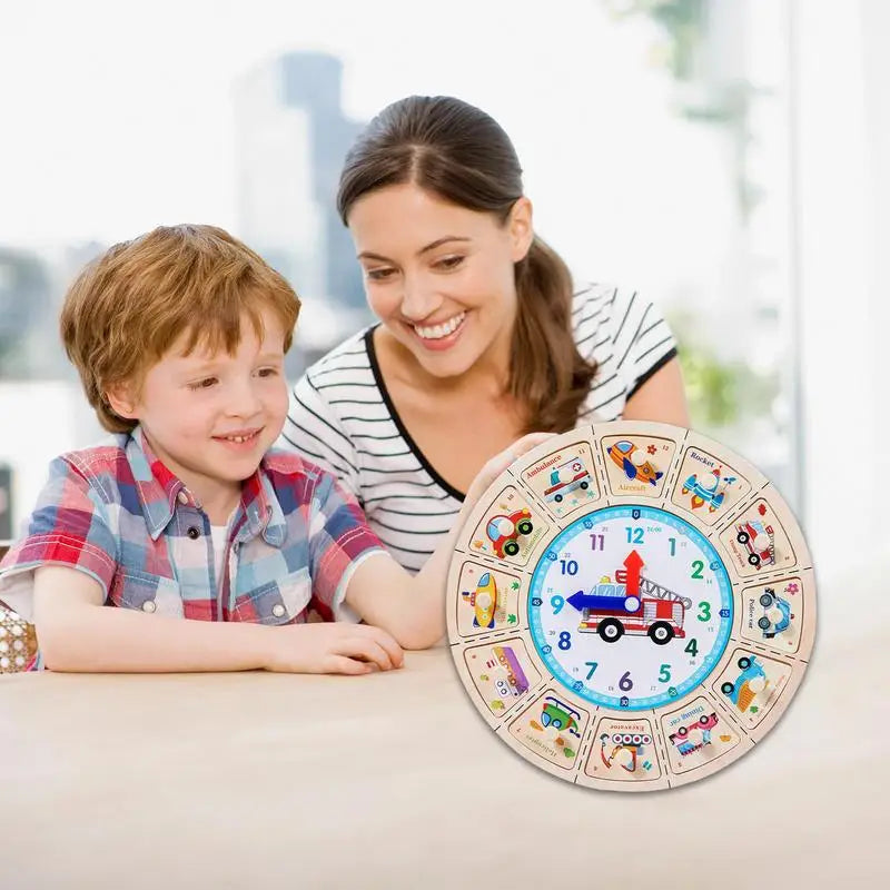 Montessori Wooden Clock Kids Toys Time Learning Teaching Aids Toys for Children Life Skills Training Games Kids Educational Toys