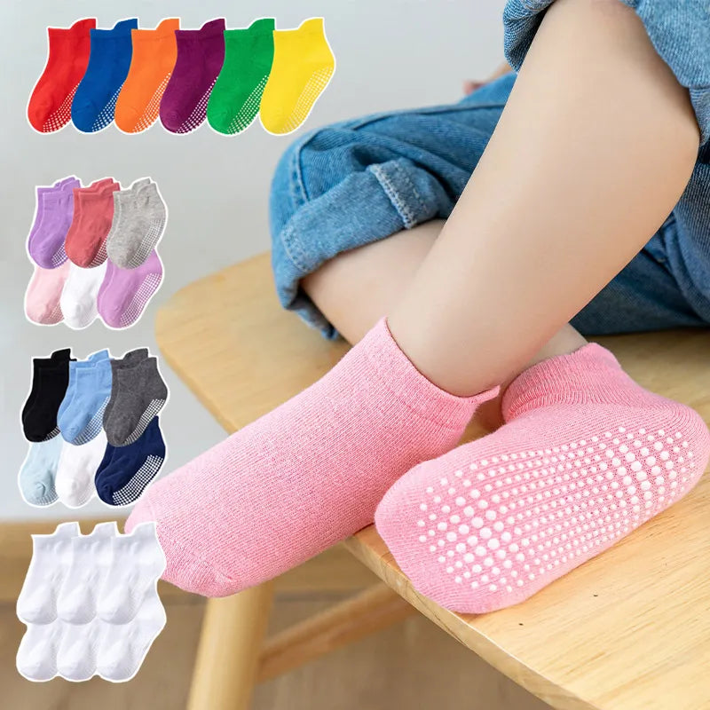 Children's Anti-Slip Boat Socks for Boys Girl Low Cut