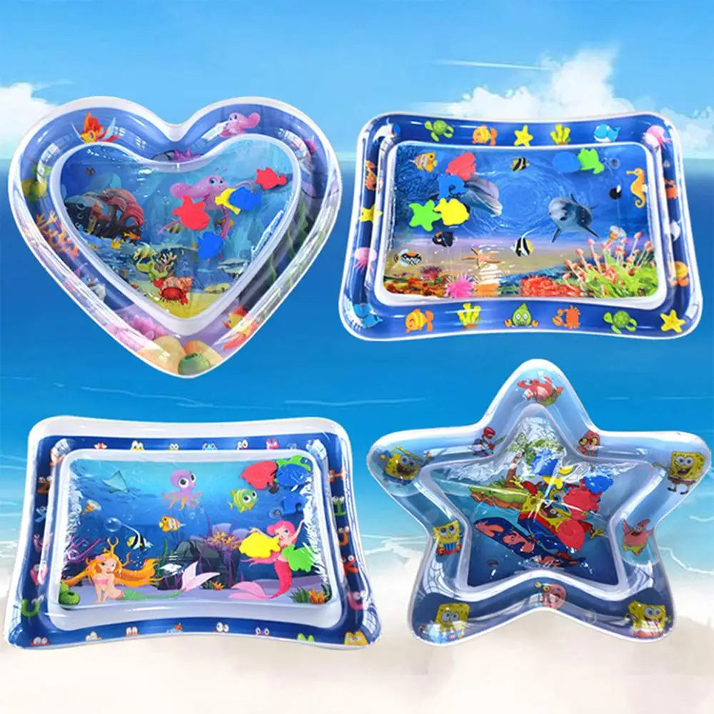 Baby Inflatable Water Mat, Infants Summer Beach Water Mat for Infants Toddlers Summer Fun Activity Play Toys Baby Pillows