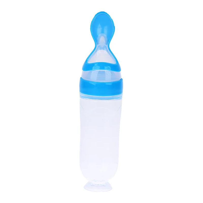 Baby Silicone Squeezing Feeding Bottle Newborn Baby Training Spoon Supplement Feeder Safe Useful Tableware for Kids