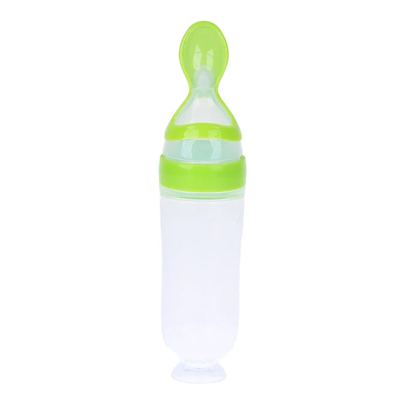 Baby Silicone Squeezing Feeding Bottle Newborn Baby Training Spoon Supplement Feeder Safe Useful Tableware for Kids