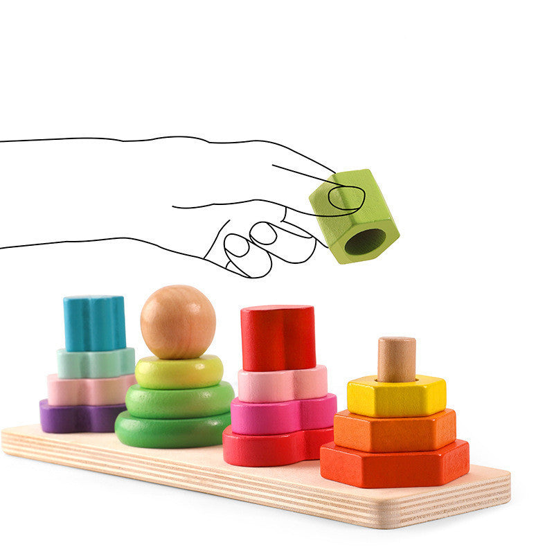 Early Learning Irregular Assortment Colored Wooden Beads