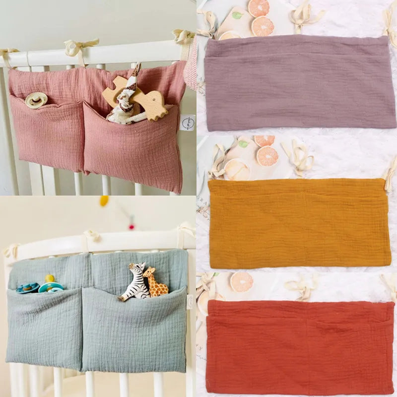 1Pc Portable Baby Crib Storage Bag Multifunctional Newborn Bed Headboard Organizer for Kids Baby Bedding Diaper Bag