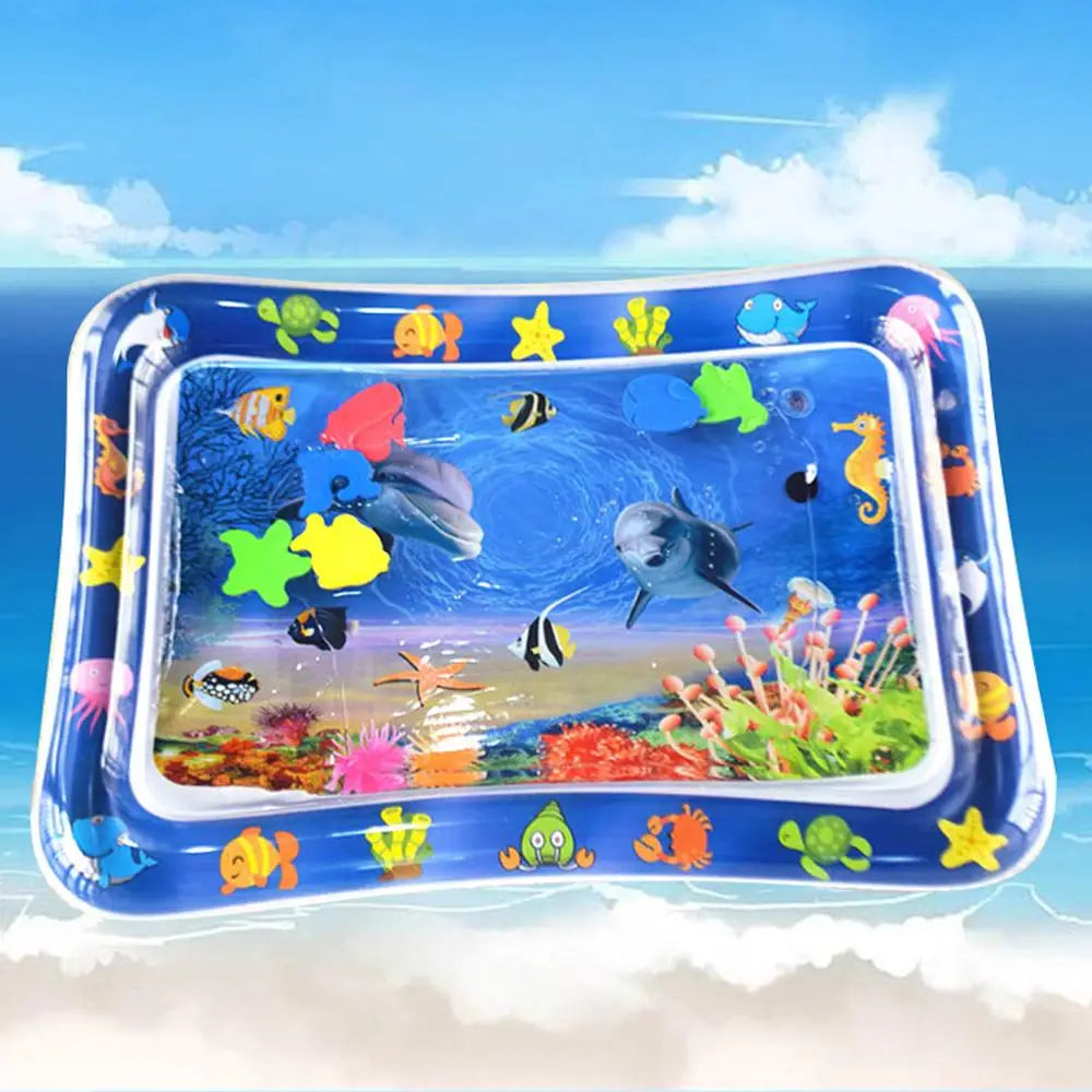 Baby Inflatable Water Mat, Infants Summer Beach Water Mat for Infants Toddlers Summer Fun Activity Play Toys Baby Pillows