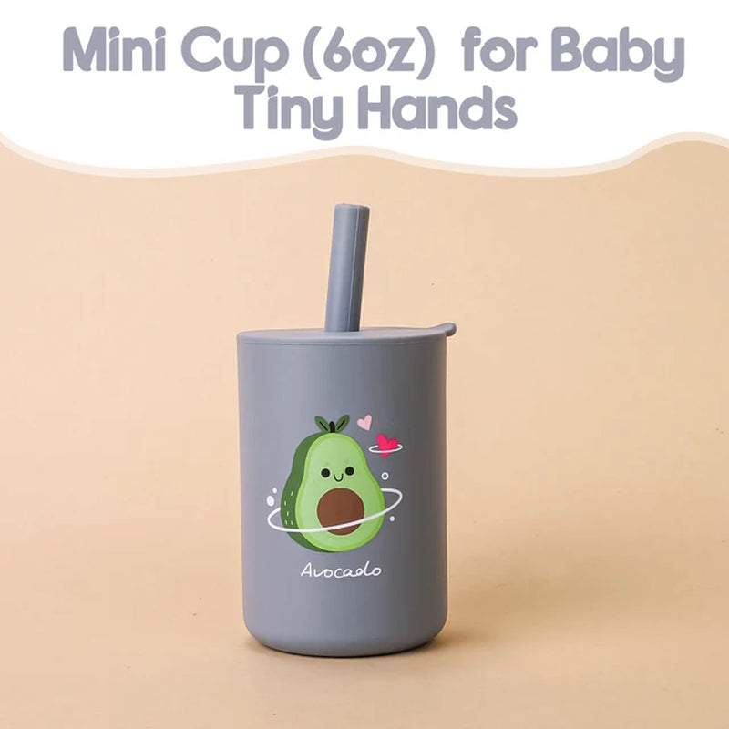 TYRY.HU 1Pc Baby Feeding Straw Cup Baby Cartoon Learning Feeding Cup Food Grade Silicone Toddler Water Bottle Tableware BPA Free