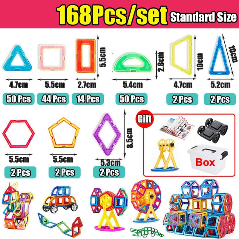 Kids Magnetic Toys Standard Size Magnet Blocks Construction Set Model Building Blocks Educational Toys for Children Gifts