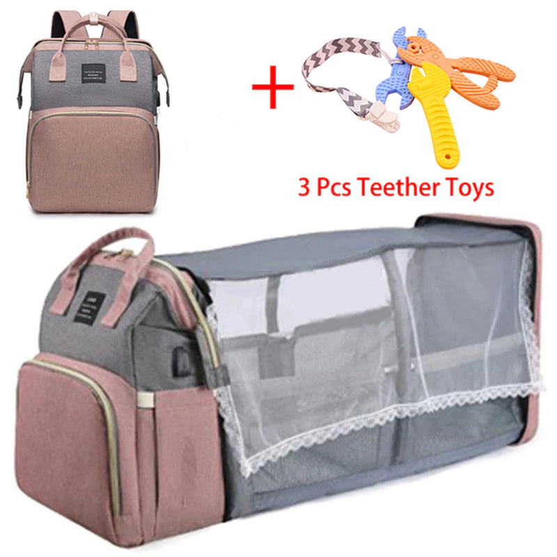 Diaper Bag with portable changing table/bassinet