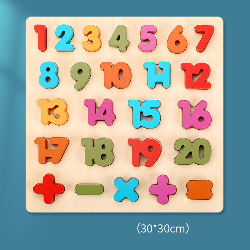Wooden Colorful Digital Letters Cognitive Learning Toys