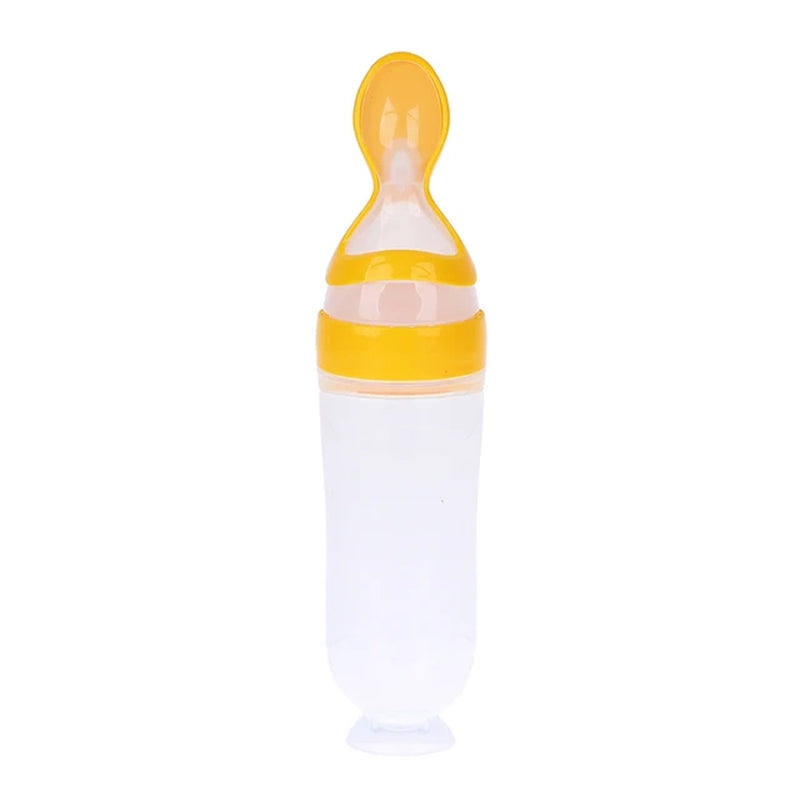 Baby Silicone Squeezing Feeding Bottle Newborn Baby Training Spoon Supplement Feeder Safe Useful Tableware for Kids