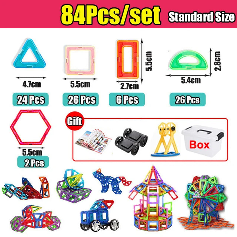 Kids Magnetic Toys Standard Size Magnet Blocks Construction Set Model Building Blocks Educational Toys for Children Gifts