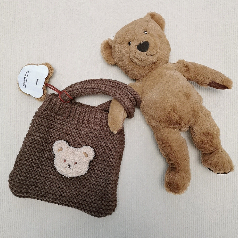 Korean Bear Wool Knitted Mommy Bag