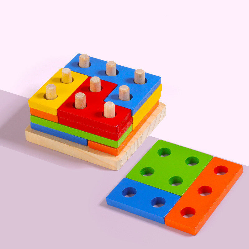 Early Learning Irregular Assortment Colored Wooden Beads