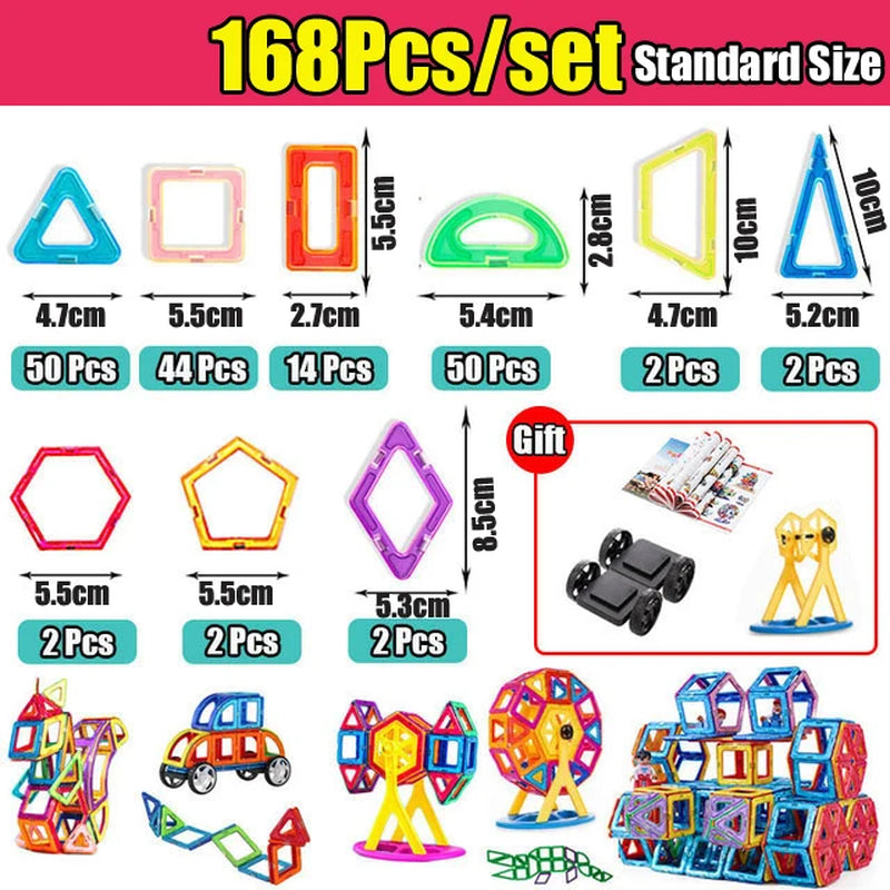 Kids Magnetic Toys Standard Size Magnet Blocks Construction Set Model Building Blocks Educational Toys for Children Gifts