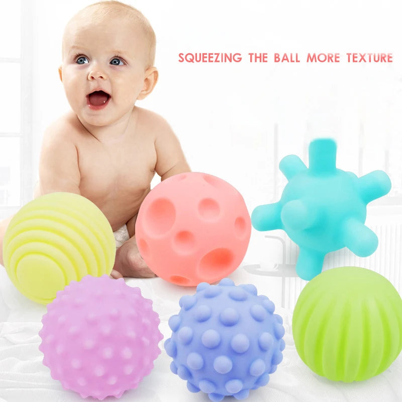 6Pcs/Set Baby Toy Ball Set Develop Baby'S Tactile Senses Toy Touch Hand Ball Toys Baby Training Ball Massage Soft Ball