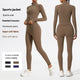 Solid Color Yoga Women's Outer Wear Sports Jacket Suits